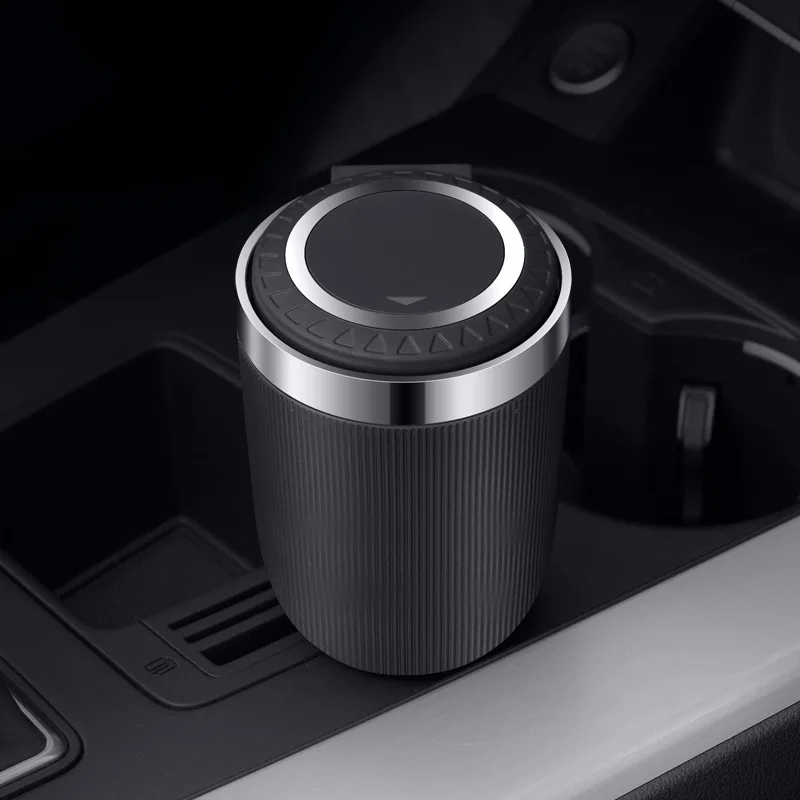 Car Ashtray Press Type Creative Light Cup Holder Portable Stainless Steel car ashtray