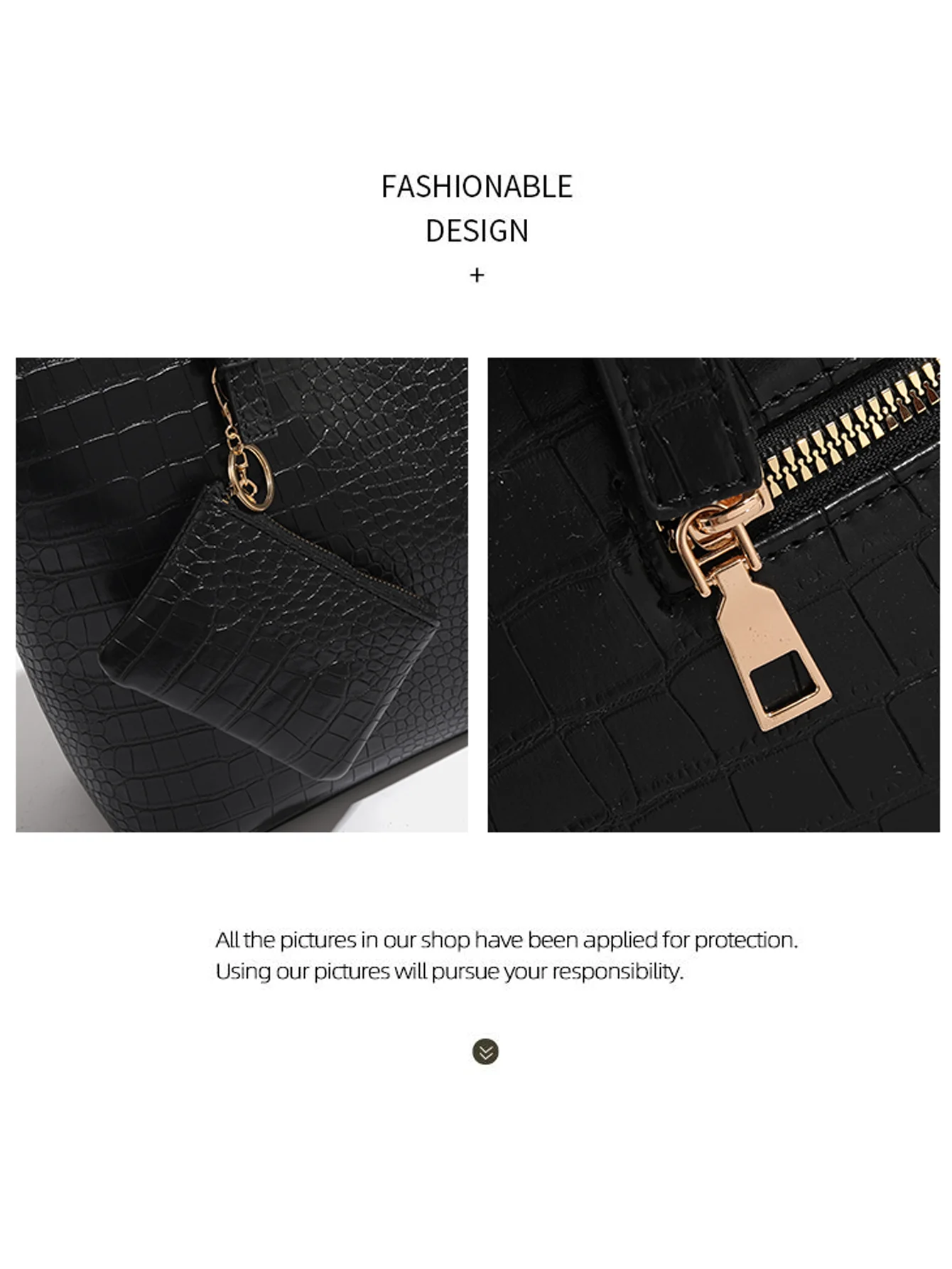 2024 Premium Handbag with Crocodile Pattern Commuting Shoulder Bag Large Capacity Tote Bag Fashion Women's Bag 4