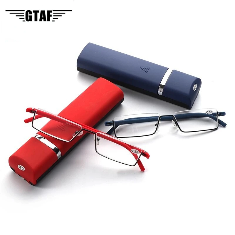 

2022 Men Half Frame Reading Glasses Anti Blue Light Presbyopic Glasses Women Fashion Business Farsighted Eyewear +100 To +400