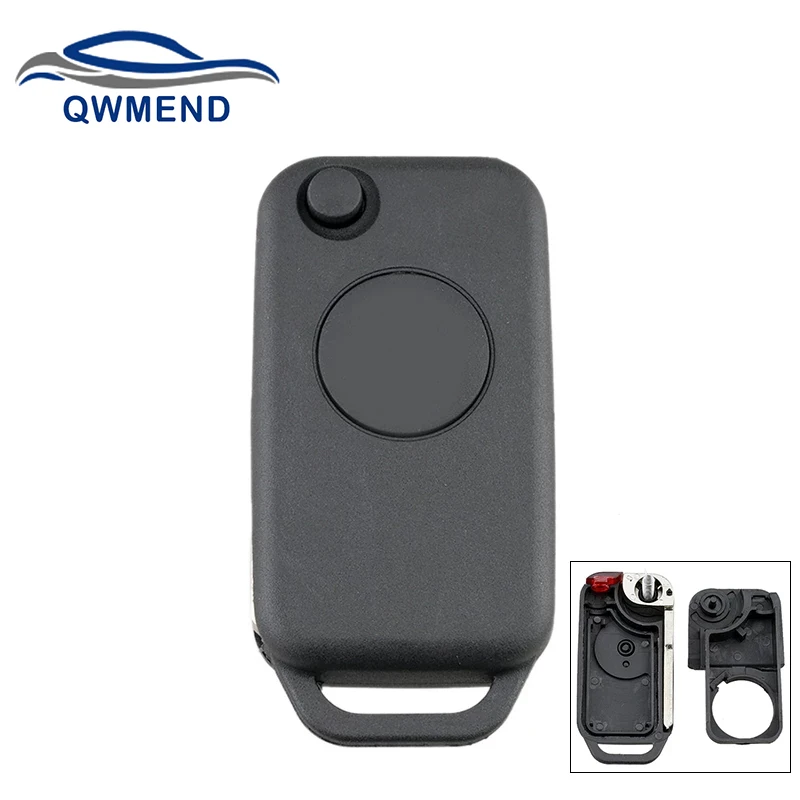 QWMEND 1 Button Car Remote Key Shell for Mercedes Benz W168 W124 W202 1984-2004 A C E For Two Smart Car Key Case xinyuexin new replacement flip 1 button remote key shell case fob for benz mercedes 1984 2004 free shipping