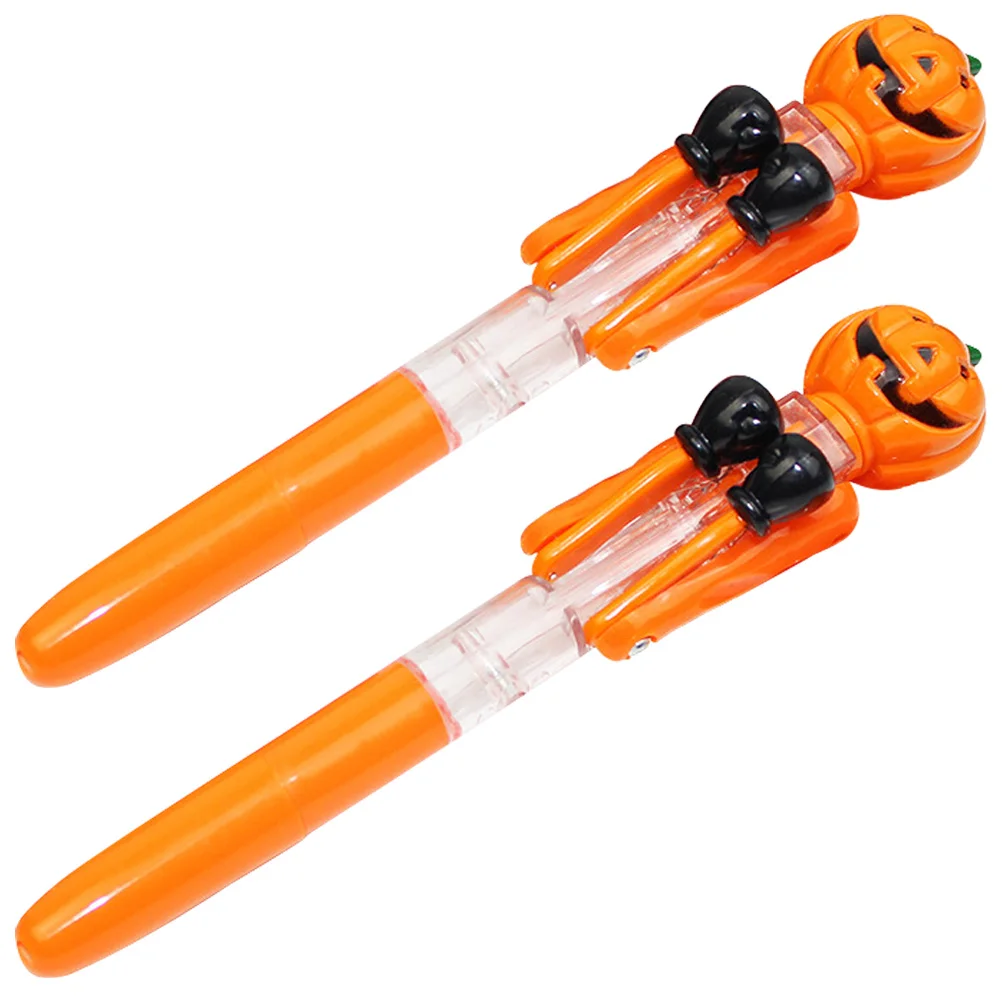 

2Pcs Lovely Ballpoint Pens Portable Fun Pens Decompression Toy Pens Glowing Pens