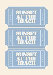 Blue Summer Bikini Coastal Canvas Art: La Dolce Vita Beach Poster - 40x60cm No Frame (Beige)