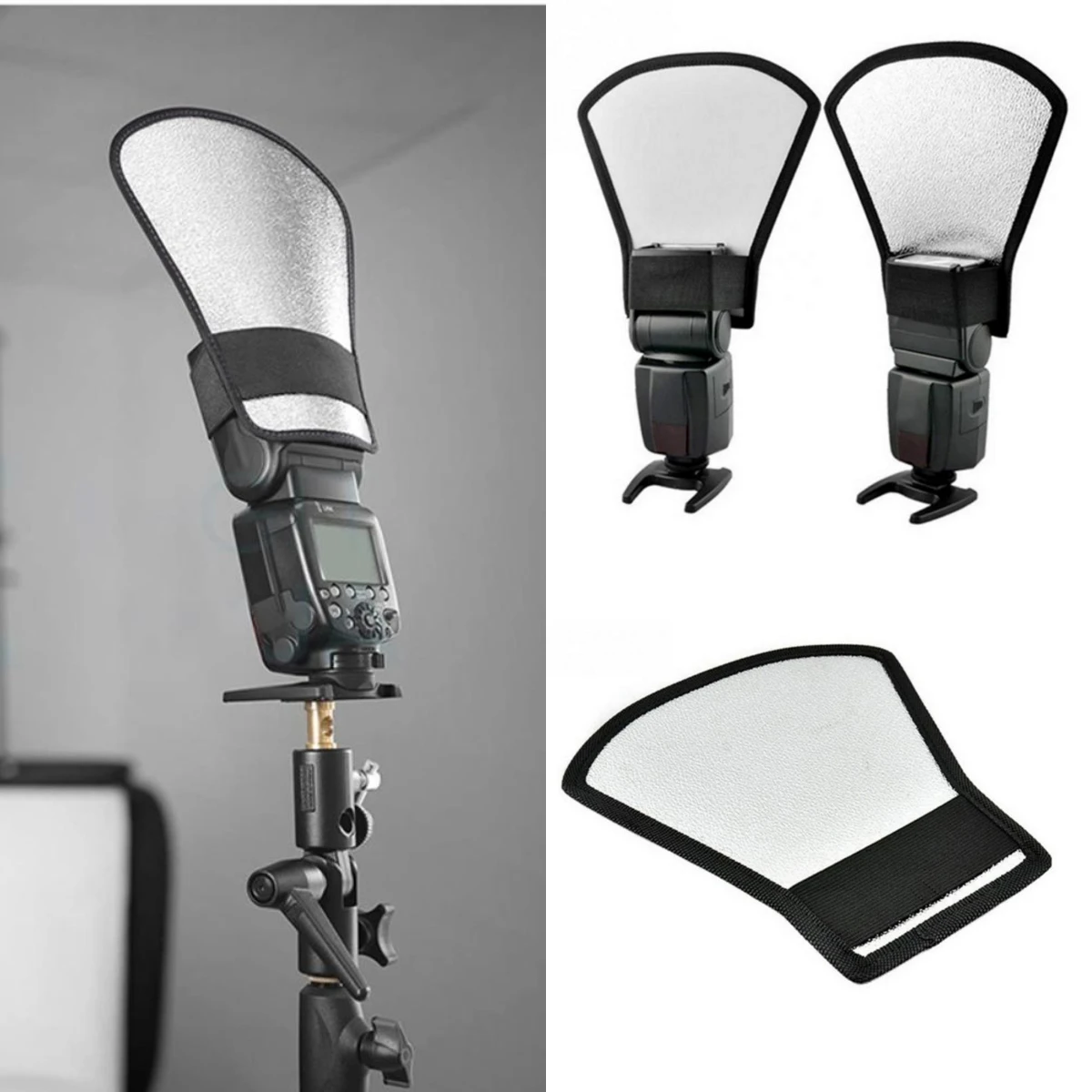 Photography Reflector Macro Photography Diffuser Two-Sided Silver/White Flash Light Reflector Board Camera Flash Diffuser Panel