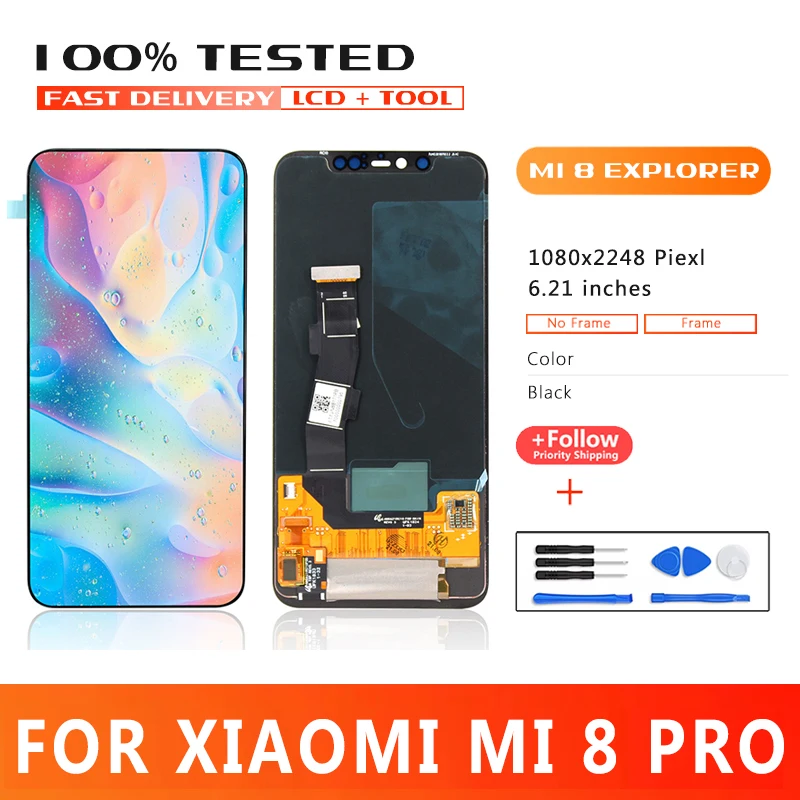 xiaomi-mi-8-pro-m1807e8a用の携帯電話621インチlcdスクリーンタッチパネル付き