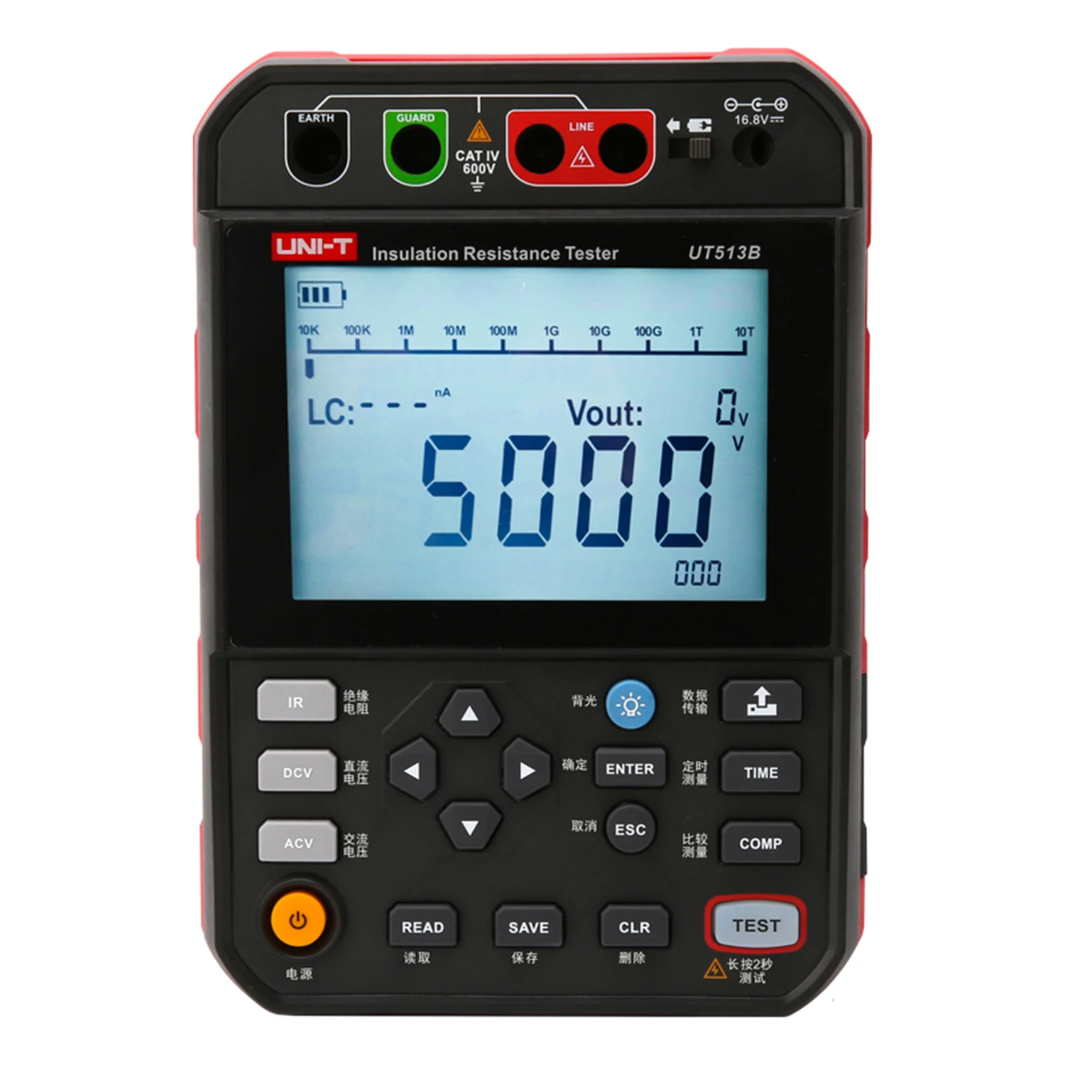 

UNI-T UT513B UT513C 5kV High Voltage Digital Insulation Resistance Testers;Data Storage/USB Communication/Voltage Measurement.