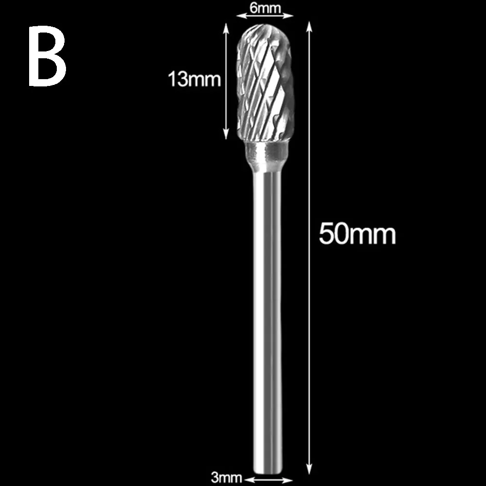 Tungsten Carbide Rotary File Hard Alloy Rotary .Bur Drill Bit Engraving Cutter 3x6mm Shank Grinding Head For Metalwork Welding