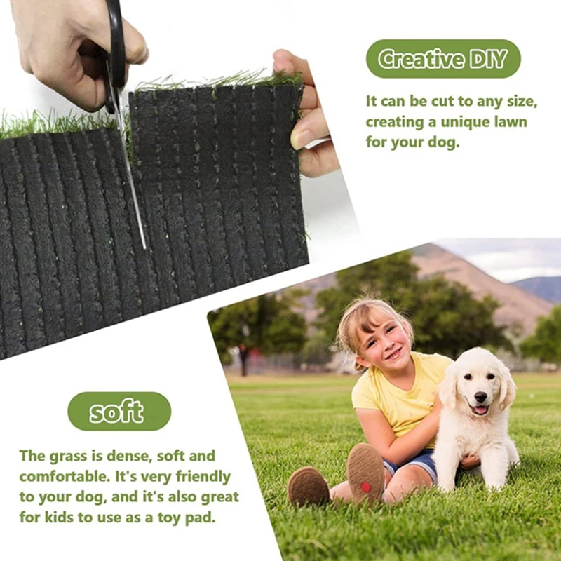Artificial Grass, Professional Dog Grass Mat, Toilet Training Carpet, Large Lawn Outdoor Carpet Terrace Lawn(80X100cm)