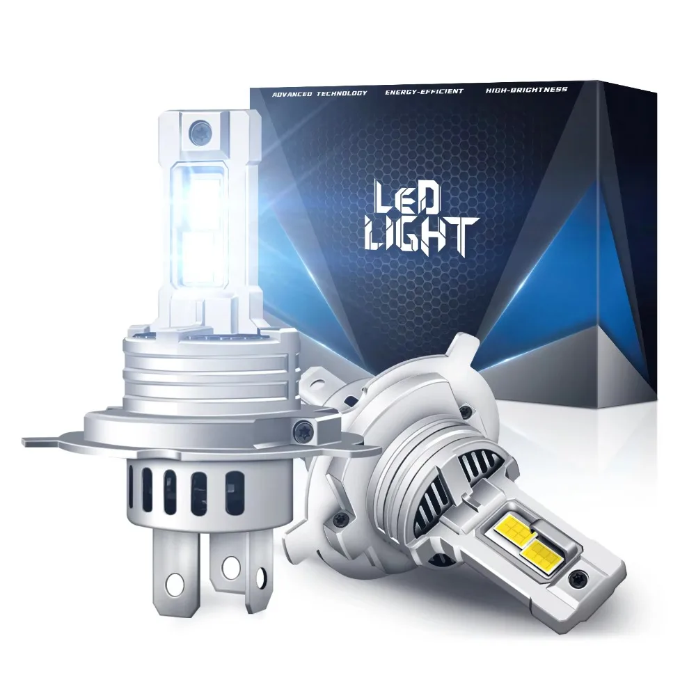 2개입 CANBUS H4 LED 오토바이 전구 6500K 30000LM 110W 9003 HB2 CSP LED 상하향등 무선 팬리스 미니 사이즈 (펀 기능 포함)