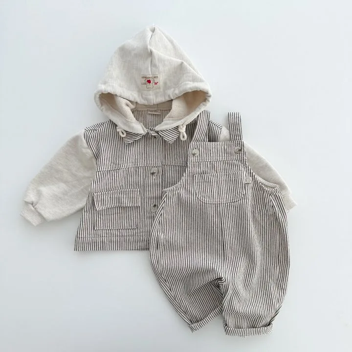 Autumn Baby Hooded Coat Children Casual Denim Coat Boys Hoodie Infant Girls Striped Outerwear Kids Clothes