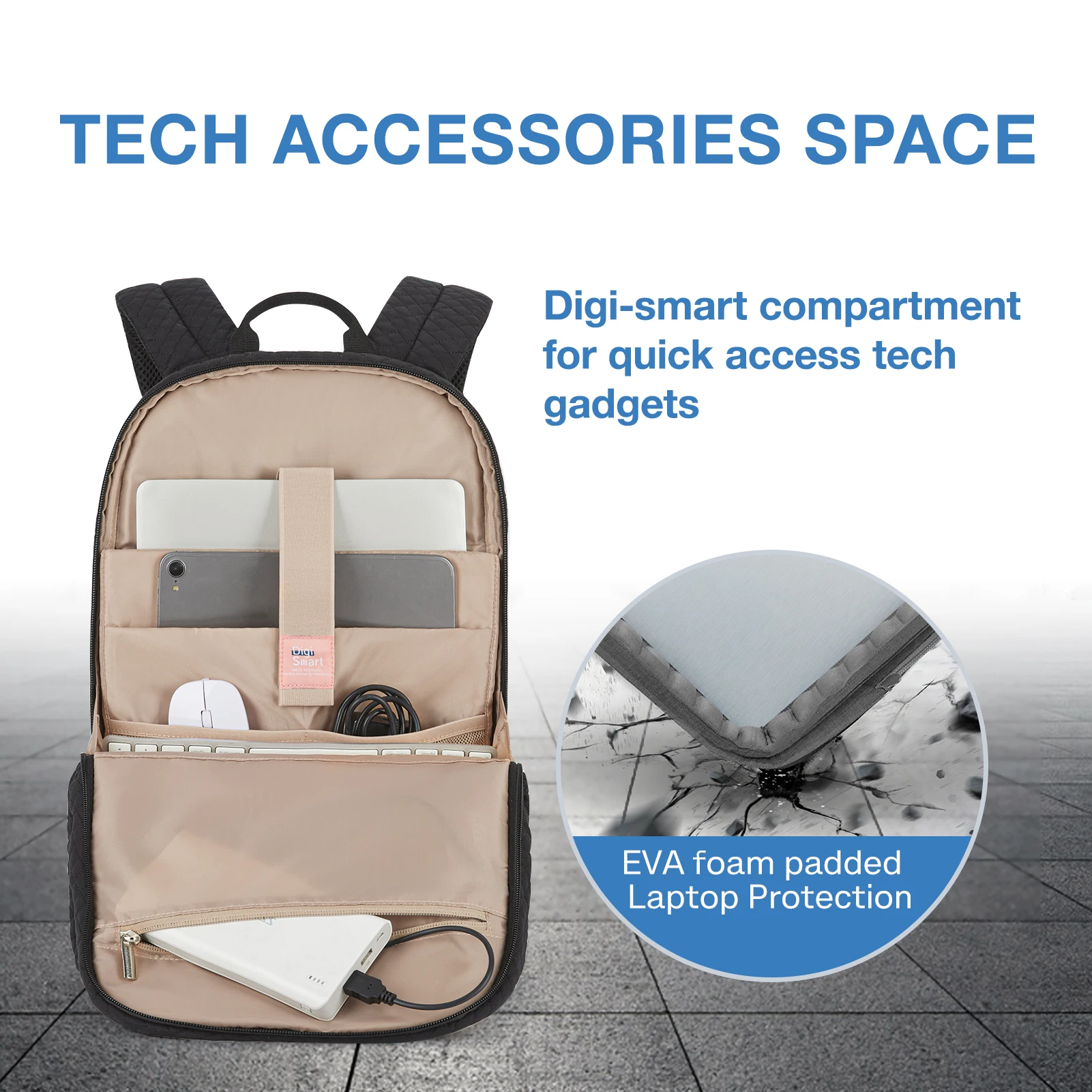 BAGSMART Anti-theft Laptop Backpack Men Women Multiple Pockets Travel Business College School Book Bag with USB Charging Port