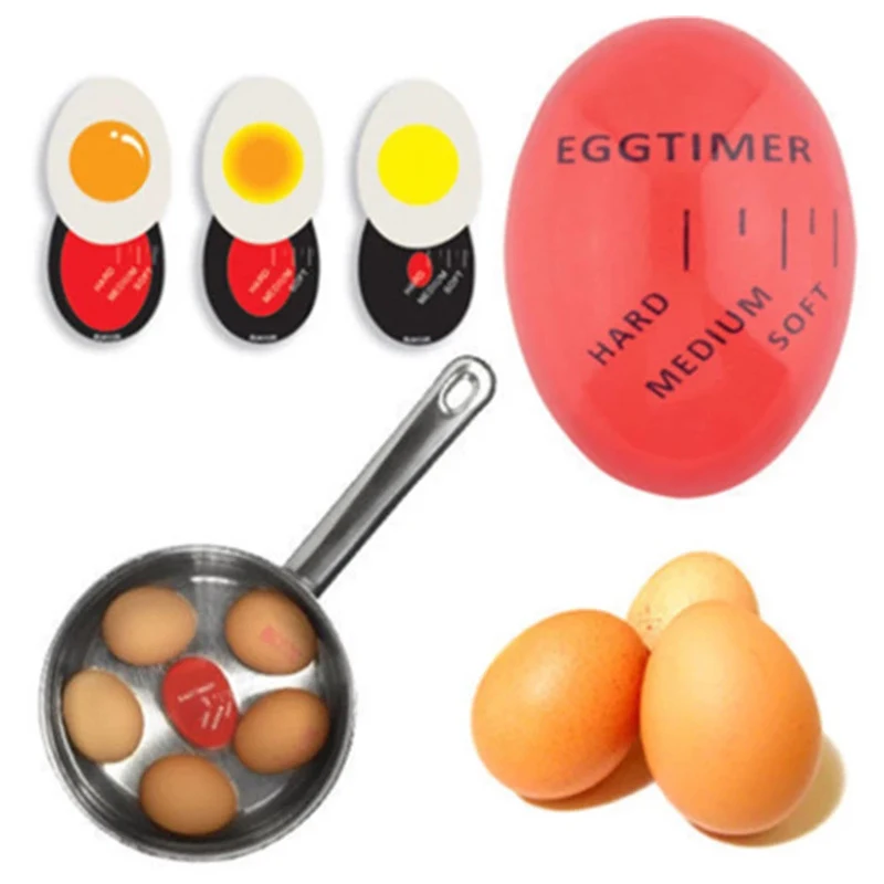 

Egg Timer Kitchen Electronics Gadget Color Changing Yummy Soft Hard Red Auxiliary Tools Boiled Eggs Cooking Eco-Friendly Resin