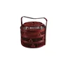Portable Chinese Style Double-Layer Bamboo Basket Wedding Gift Fruit Basket  Decorative Food Storage Handcrafted Gift Box 6