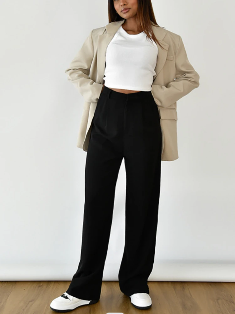 

Women Pants Spring Summer 2023 New In Fashion Thin Casual Pants Loose Solid Versatile Straight Suit Pants Pants Women Clothes