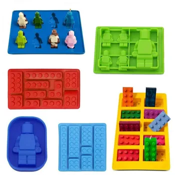 Robot Ice Bricks Cube Tray Silicone Mold Candy Moulds Chocolate Moulds For Kids Baking Minifigure Building Block Themes Set 1
