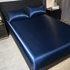 Elegant Satin Fitted Bed Fitted Sheet- Luxurious 35cm Height, Universal King/Queen Size, Adds Opulence to Your Bedroom Decor 5