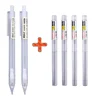 Mechanical Pencils with Refills Set 2B 0.5 0.7 mm Transparent Drafting Writting Supplies Japanese Style Stationery