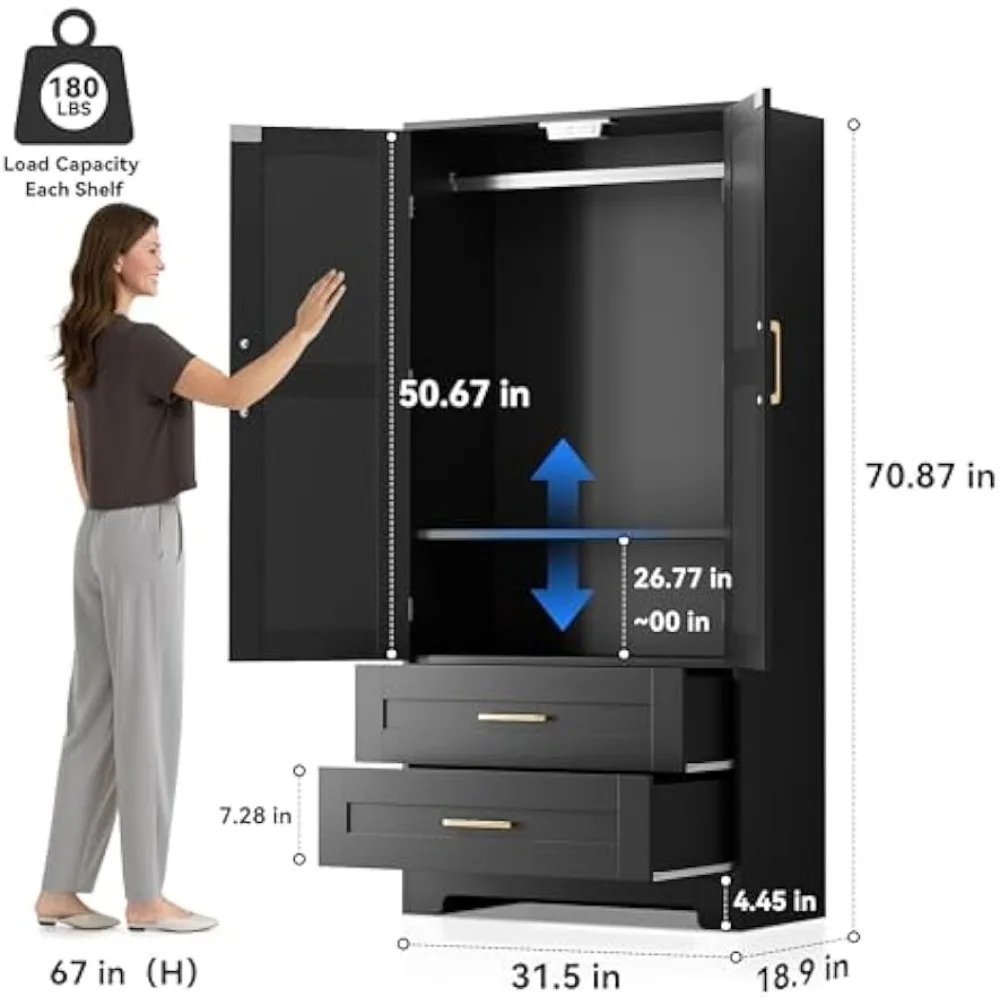 Wooden Armoire Wardrobe Closet 2