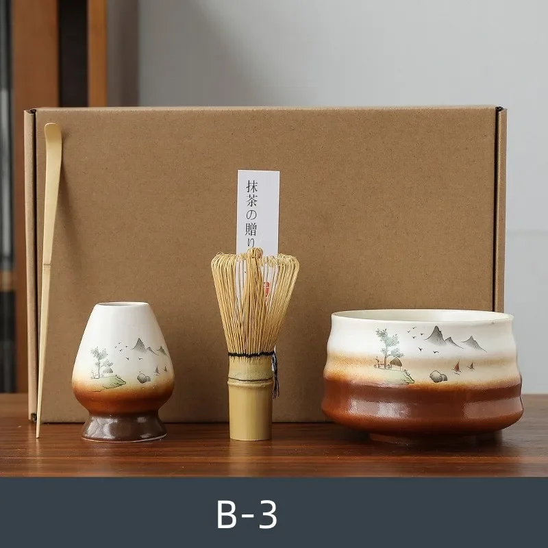 Matcha Set di 4 scope TOATELU Matchabesen Set 4 (100 setole), frusta Matcha con 2 cucchiai Matcha, supporto per cerimonia tradizionale del tè giapponese, JKP983