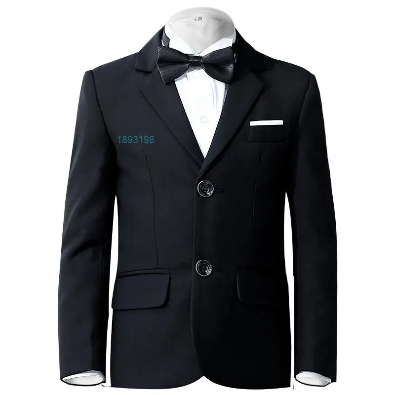 Spring Autumn Child Formal Black Navy Suit Set British Boy Dress Piano Wedding Party Costume Kids Blazer Vest Pants Clothes Set boys suit set