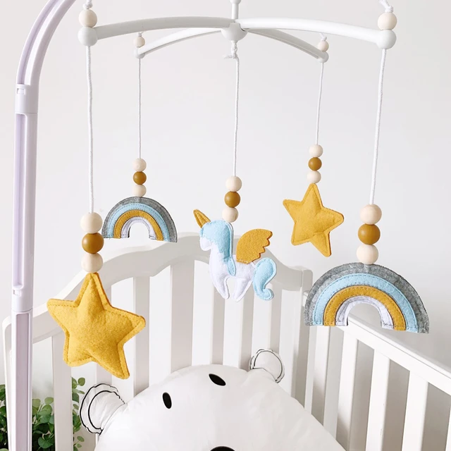 Bebek mobil beşik çıngıraklar oyuncaklar keçe 0-12 ay için yenidoğan  karyolası asılı yatak çan dönen tutucu kol çocuk oda dekorasyon - AliExpress