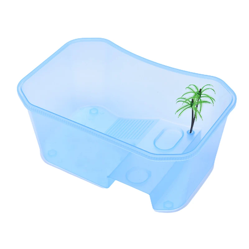 Aquarium Tank Vivarium Box Reptile Vivarium Box Turtle Tortoise with Basking Ramp Tank Breeding Food Tool Feeding Box with Basking Platform Home Aquarium