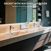 เต้ารับไฟฟ้าติดผนังมาตรฐาน EU BSEED สำหรับห้องน้ำและภายนอกอาคาร พร้อมฝาครอบกันน้ำ ผลิตจากพลาสติกแบบด้าน 3