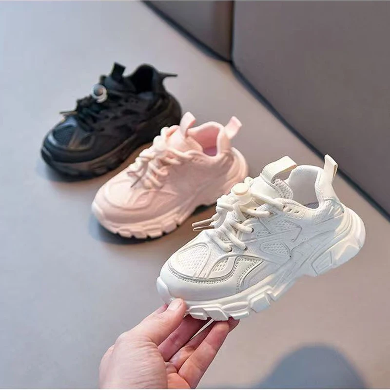 Boys Girls Sports Shoes Non-Slip Soft Sole Spring Autumn Outdoor Running ventilate Mesh Shoes Fashion Korean version Child Shoes 6