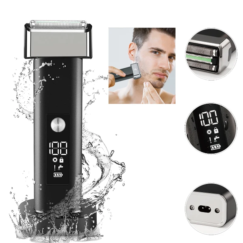 

Travel Mens Shaver Mini Electric Razor for Men USB Rechargeable Beard Shaver Small Size Shavers Compact Razor Wet Dry Use