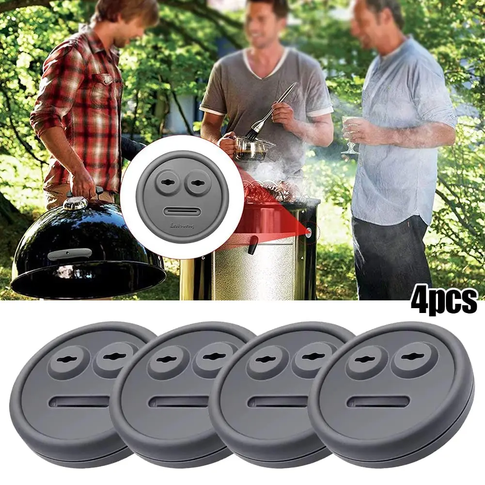 Grill Gasket BBQ Grill Probe Gasket Food Grade Silicone Barbecue Thermometer Grommet Replacement Parts for Weber Smokey Grill Accessories