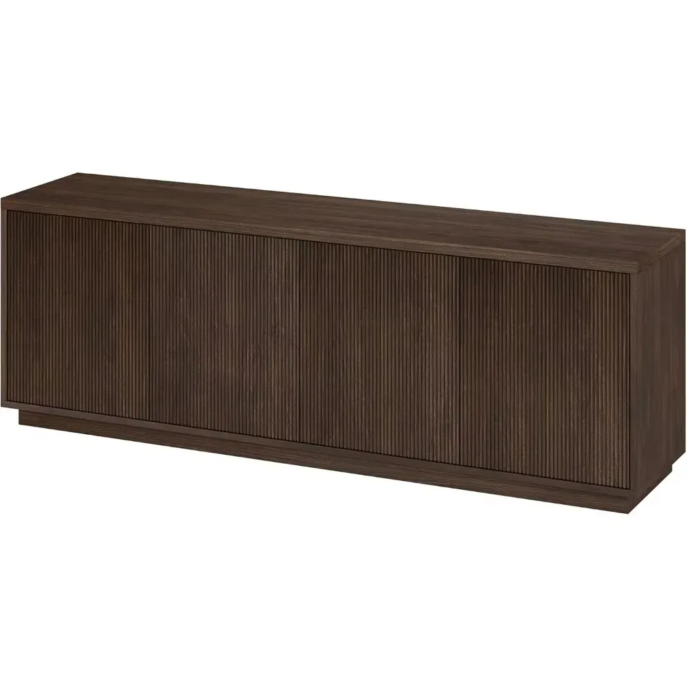 Rectangular TV Stand for TV's up to 85" in Warm Brown, for Home, Living Room, Bedroom, Entertainment Room, Office