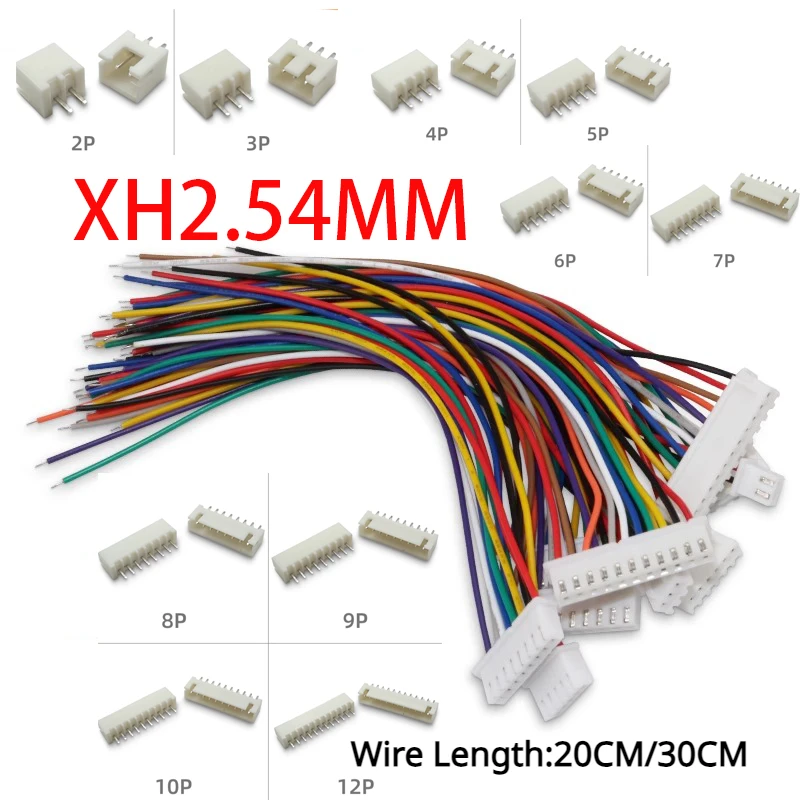 

10 Sets XH2.54 Wire Cable Terminal Wire JST Male Female Plug Socket 2/3/4/5/6/7/8/9/10 Pin 2.54 Pitch 300MM/200MM Cable 26AWG