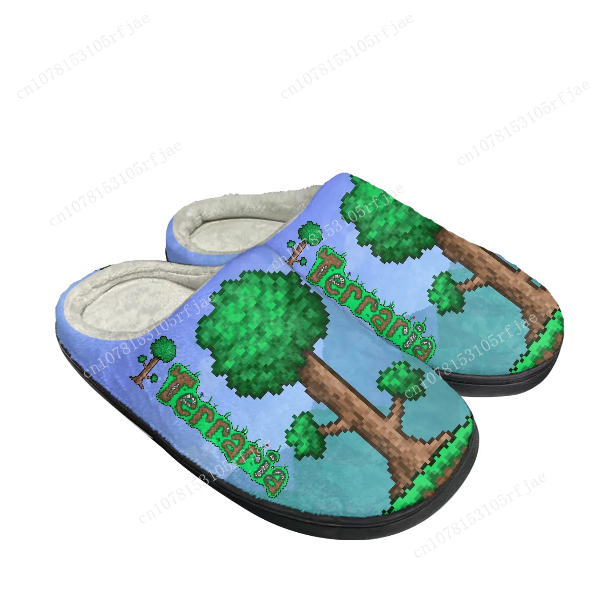 Terraria Home Cotton Slippers Hot Cartoon Game Mens Womens Plush Bedroom Fashion Casual Keep Warm Shoes Tailor Made Slipper