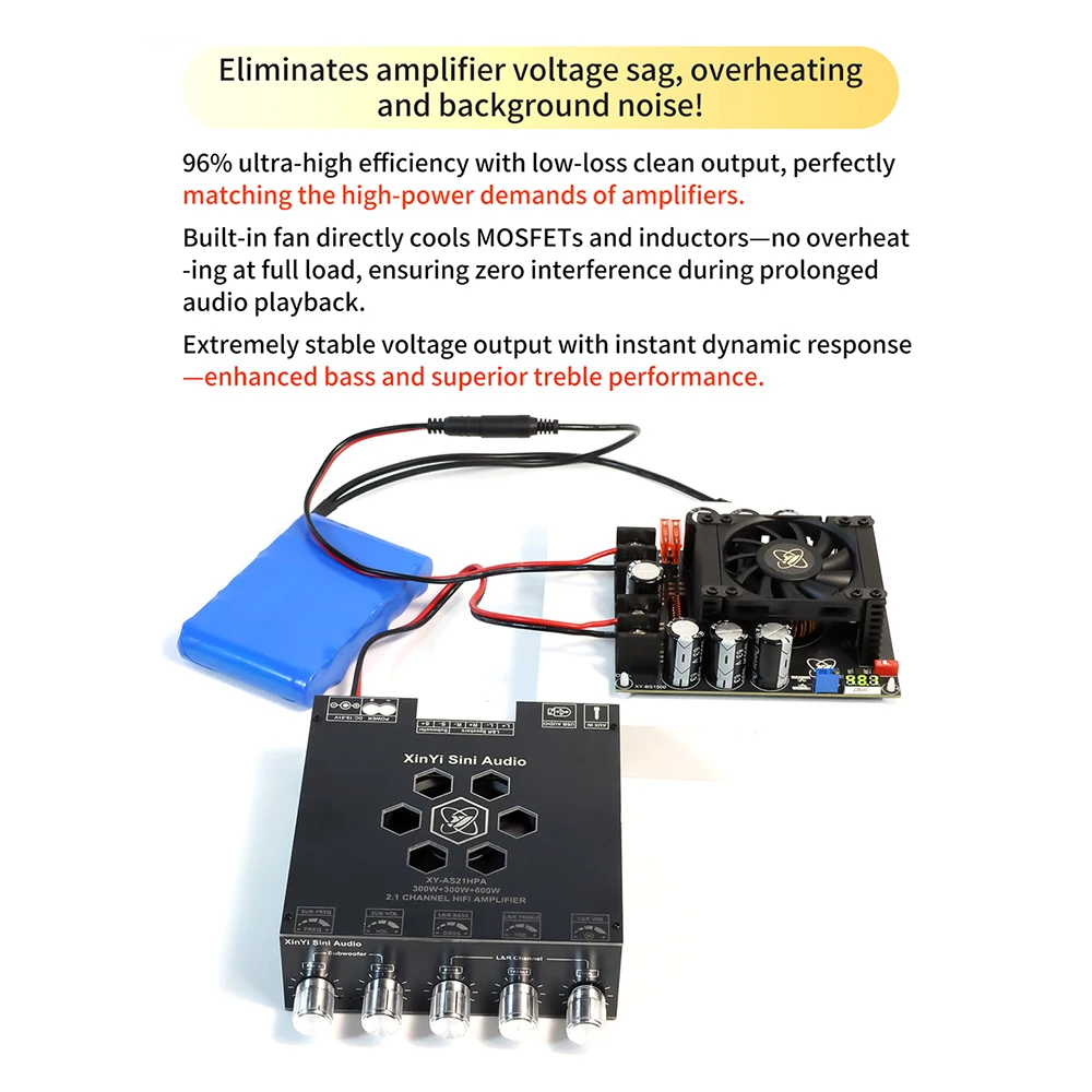 저리플 3000W DC 부스트 전원 공급 장치 50A 고출력 저소음 스텝업 조절 가능 컨버터 모듈 오디오 쿨 팬 전용