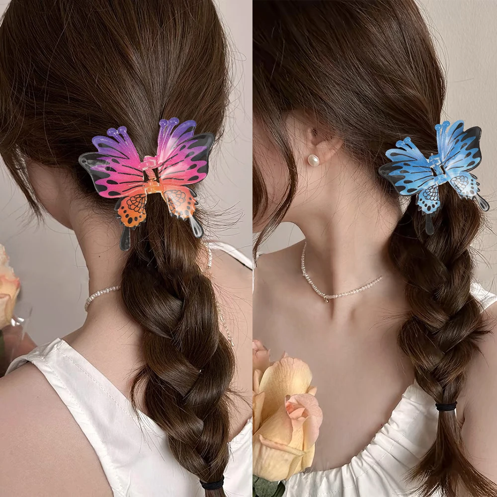 Acrylic Butterfly Hair Claw Clip Women Elegant Hair Hold Clip Sweet Hairpins Claw Hair Crab Korean Hair Accessories Decorate