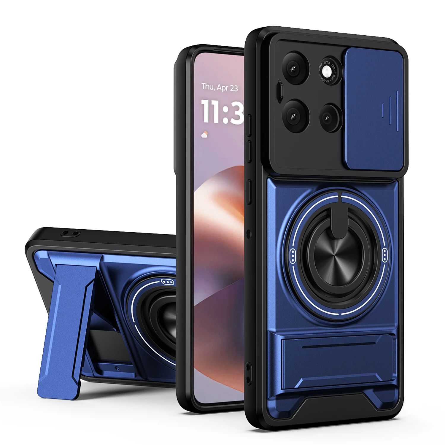 Rotatable Slide Camera Ring Stand Shockproof Cover Case with  Design
