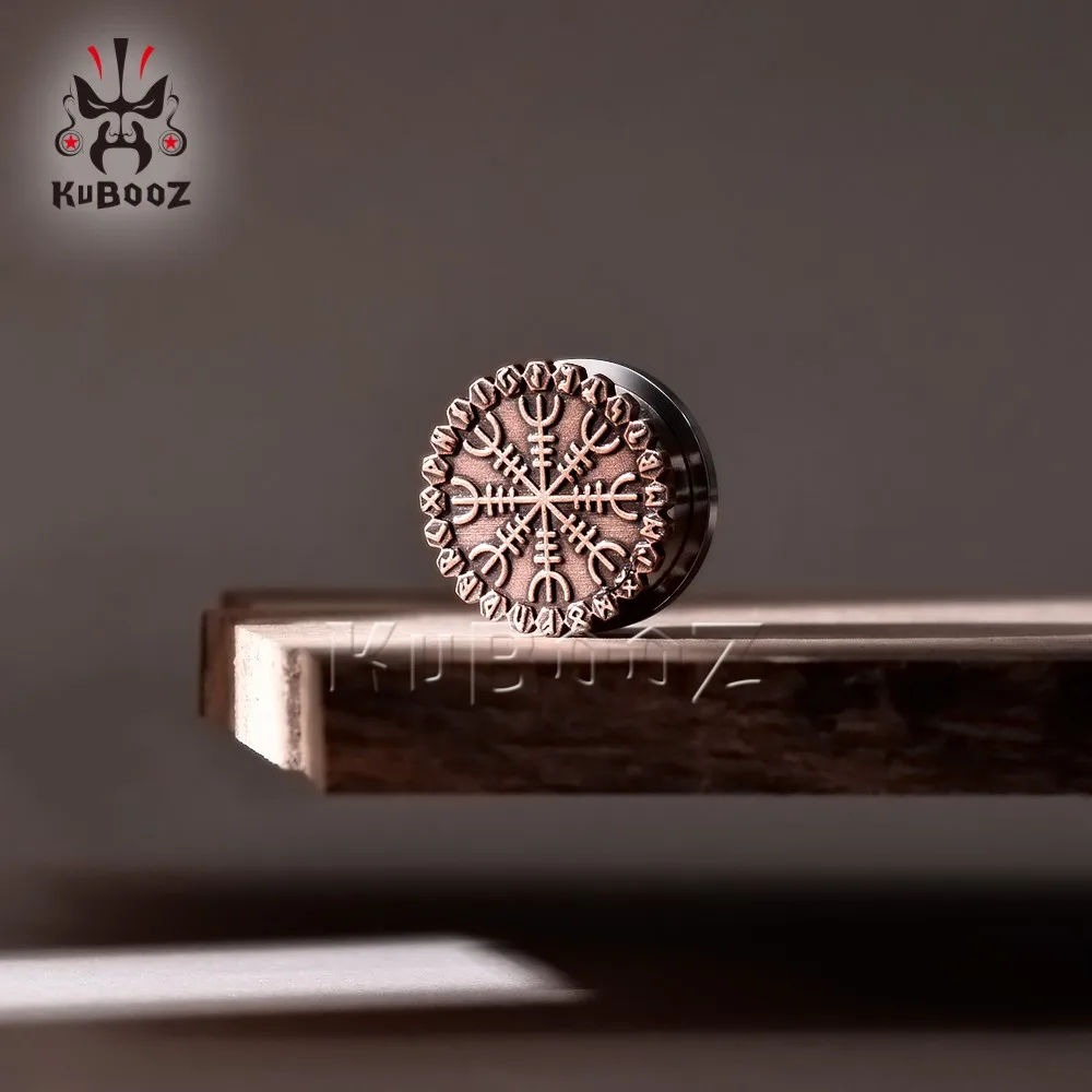 KUBOOZ 빈티지 스테인레스 스틸 신비한 룬 이어 플러그, 피어싱 터널 확장기, 바디 쥬얼리 귀걸이 게이지 스트레처, 2 개
