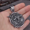 Witcher Wolf Head Hunter Pendant Necklace Titanium Steel Chain Cross-border Hot Selling European American Style Jewelry 4