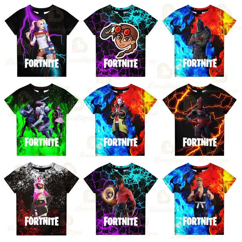 T-Shirt Fortnite Uomo E Donna Sudaderas Victory Royale Battle Game 3D Tshirt Bambini Bambini Hero Top Ragazze Ragazzi Abbigliamento