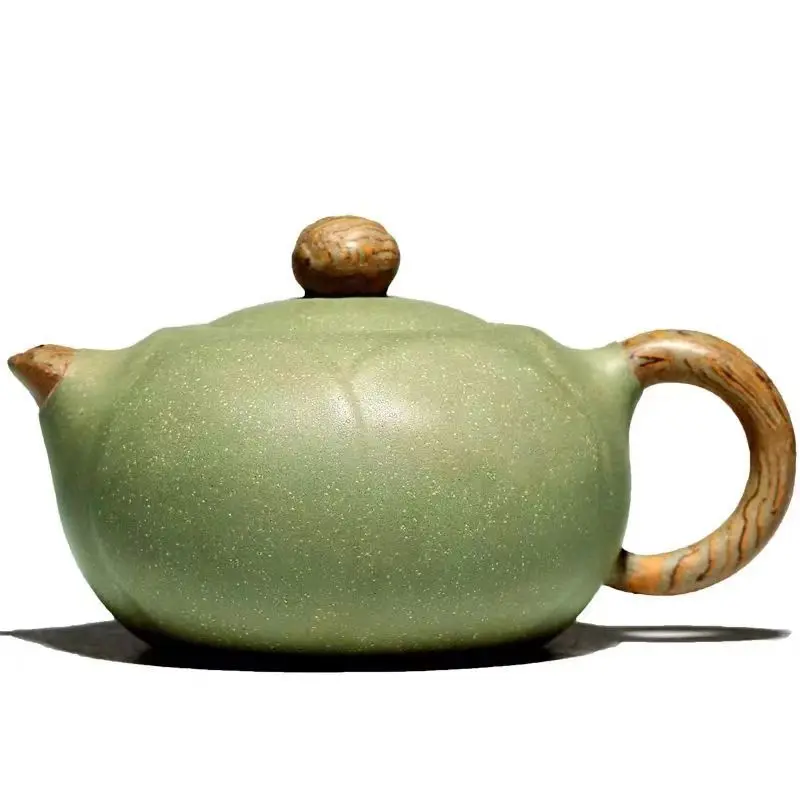 Chinese Style Clay Teapot for Kongfu Tea Pots, Handmade Tea Pots, Lotus Zisha Segment Mud Xishi, Yixing Purply, 300ml, 1Pc