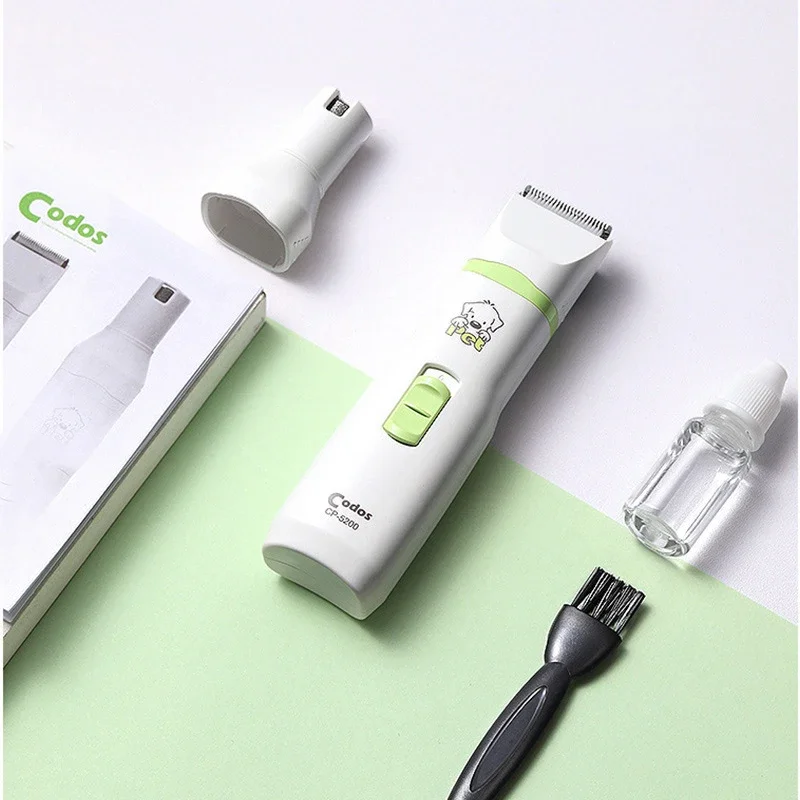 2 In 1 Pet Dog Cat Hair Trimmer Paw Nail Grinder Grooming Clippers Nail Cutter Hair Cutting Machine With Ceramic Blade CP-5200