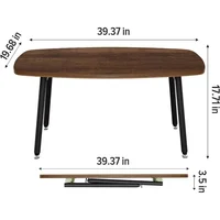 Folding Coffee Table Small Coffee Tables for Living Room Farmhouse Portable Table for Small No Assembly 39.3 * 19.6 * 17.7IN, 2