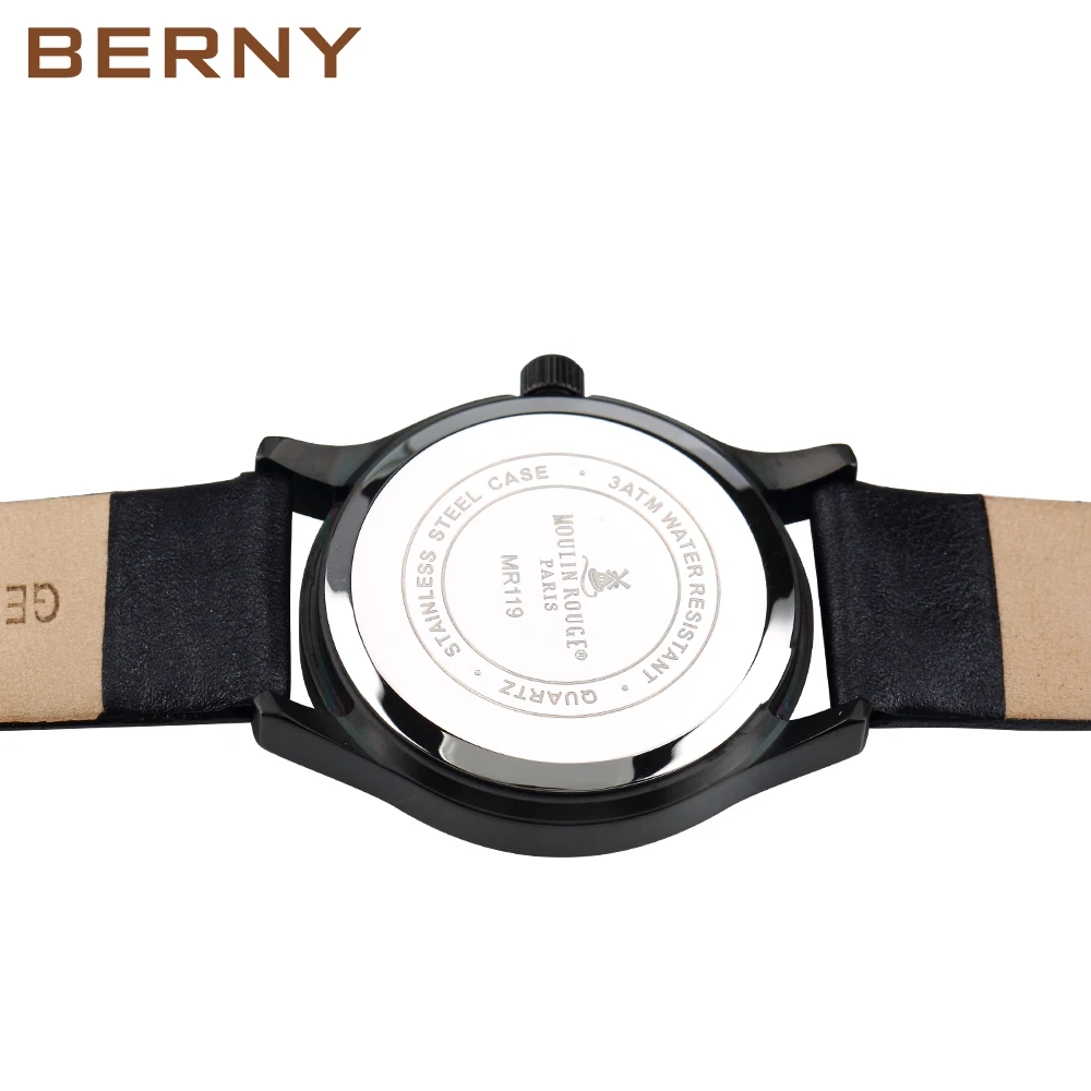 BERNY Japan Quartz Movement Women's Watch  Ladies Small Seconds Clock for Woman Casual Waterproof Business Fashion Wristwatch