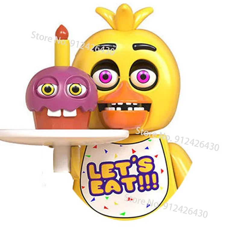 thumbnail image 1 of Dibujos animados FNAFWM6074 Five Nights At Freddy's Bloques de construcción Ladrillos Muñecas Mini Figuras de acción de juguete para ensamblar Bonnie Bear Regalo de vacaciones, 1 of 5