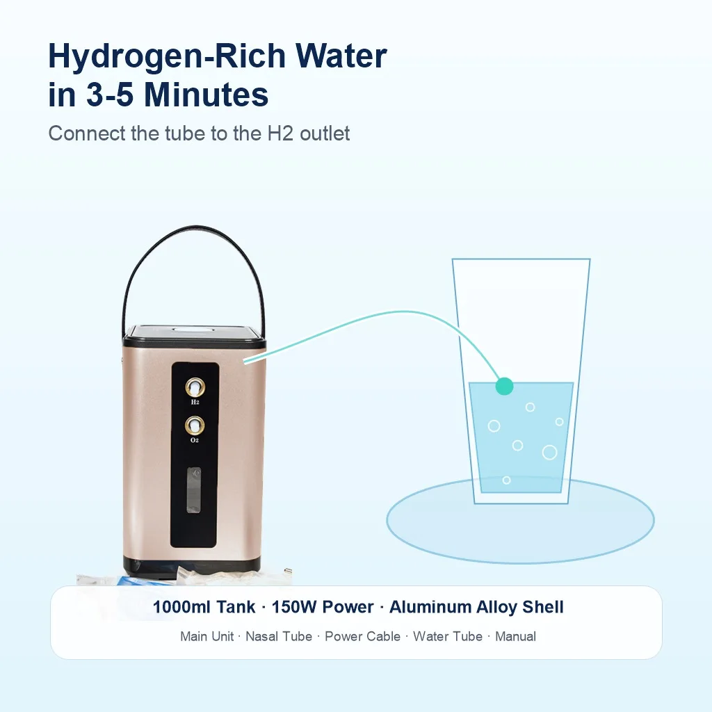 Suyzeko Hydrogen Water Generator Oxygen Concentrator 450ML Molecular Hydrogen Inhalation Machine H2 Inalner Home Care SPA Best 3