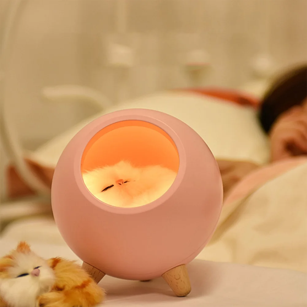 

Cat Cordless Table Lamp Night Light With Touch Dimming Mode USB Charging Nightstand Lamp Home Decor Gift