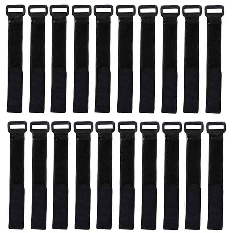 10-Piece Reusable Fishing Rod Strap Set – Adjustable Hook & Loop Fasteners