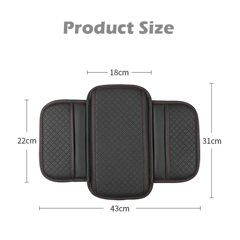 Premium Car Arm Rest Cushion with Storage Pocket - Scratch-Resistant Console Protector