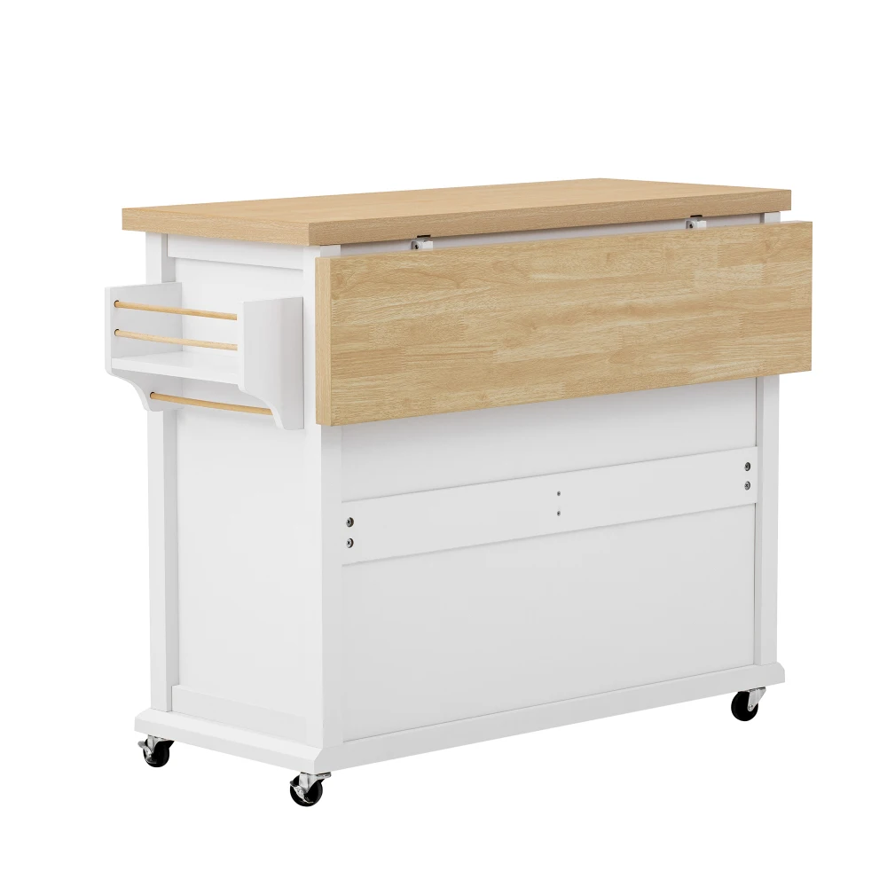 Mobile Kücheninsel mit Rollen und ausziehbarem Esstisch, Küchenwagen mit Schubladen, ideal für Küche und Esszimmer – Detail 15