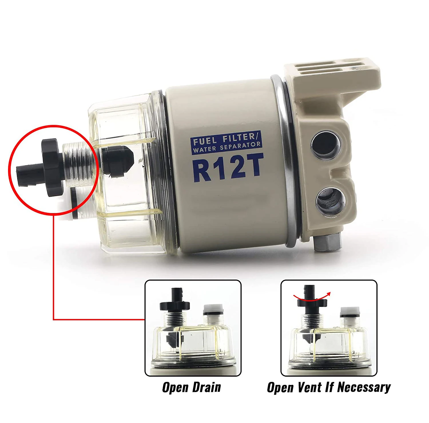 R12T Fuel/ Water Separator Filter diesel engine fuel filter fuel filter water separator For Racor 140R 120AT S3240 NPT ZG1/4-19 Automotive Parts Complete Combo