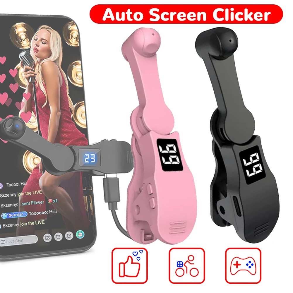 디지털 자동 스크린 클리커 게임 화면 터치 삼각대 태퍼 USB 자동 클리커 장치 (스마트폰 게임, 쇼핑, 좋아요 등에 사용)